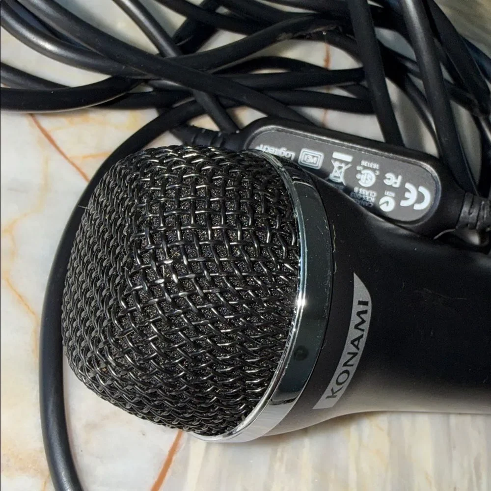 Konami USB Wired Microphone Black Handheld Gaming Karaoke Mic Accessory